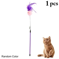 funny cat wand ball toy fishing rod kitten cat pet toy stick teaser streamer interactive cats bell play wand with feather toys