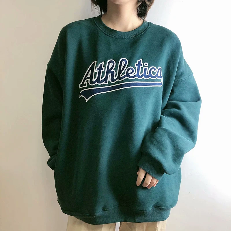 

Флисовая толстовка унисекс в стиле оверсайз, весна-осень 2022, модные женские свободные пуловеры, винтажная женская уличная одежда, свитшоты