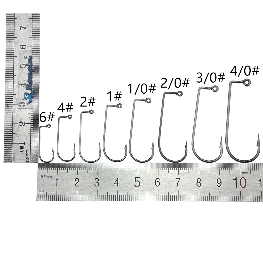 50 шт./пакет черный Никель правый угол рыболовный крючок из высокоуглеродистой