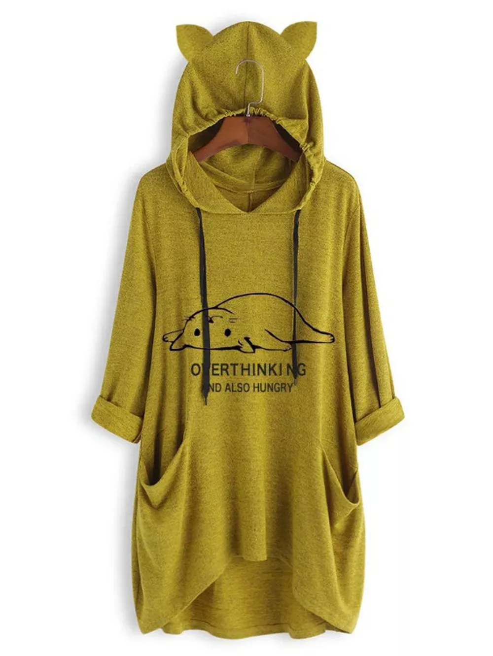 Новинка модная однотонная Толстовка большого размера женские осенне зимние