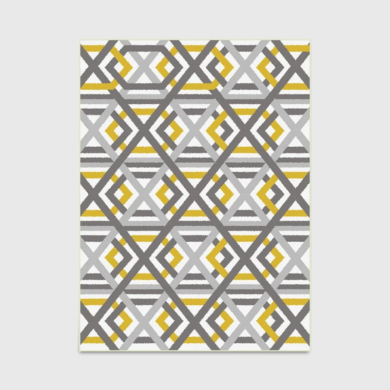 Nordic Style Geometric Yellow Grey Pattern Carpets Living Room Area Rugs Sofa Coffee Table Mat Bedroom Yoga Pad Bedside Blanket | Дом и сад