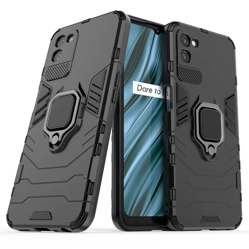

Противоударный бампер для Realme V11 чехол для Realme V11 защитный чехол для телефона из поликарбоната с силиконовой подставкой для Realme V11 Fundas