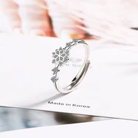 wangaiyao snowflake ring personality simple ancient style the other shore flower index finger ring hipster female ins retro diam