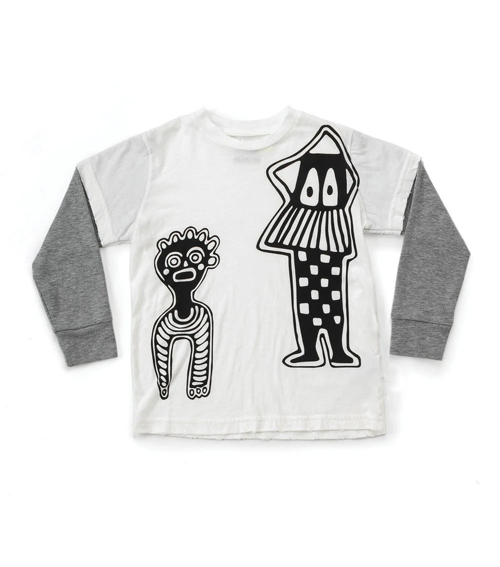 Original tags 06 New Autumn Kids T Shirts Toddler Boys Long Sleeve Tops Embroidered Skull T-shirts Baby Girl Clothes Tribal Dancers t-shirt - Color: Original tags 06