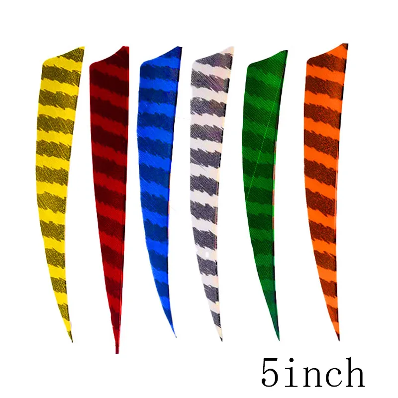 50 шт. 5 дюймов щит в полоску турецкое перо оперение снаряжение стрелка из лука