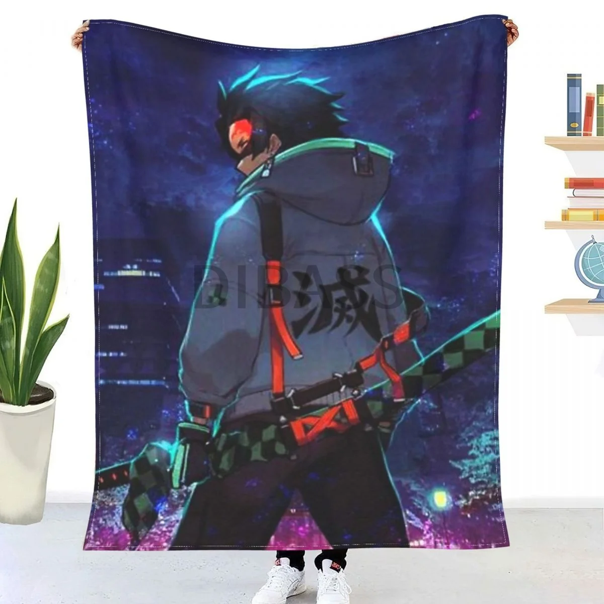 

Tanjiro Kamado Demon Slayer Throw Blanket 3D Printed Flannel Throw Blankets