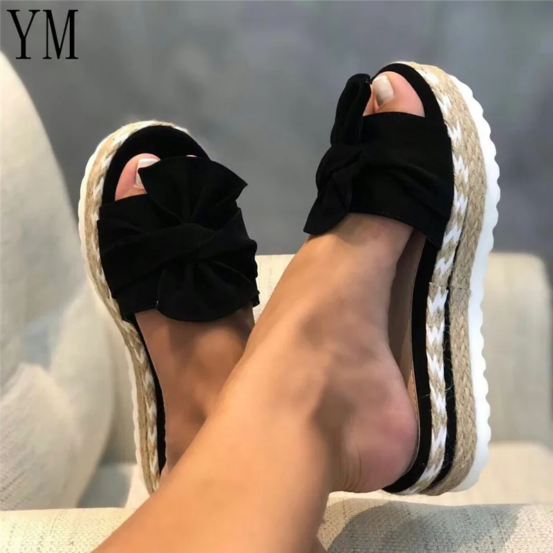 

Модные женские босоножки; Женская обувь с бантом; Летние сандалии; Тапочки для дома и улицы флип-флоп пляжная женская обувь, Тапочки 2020 лето