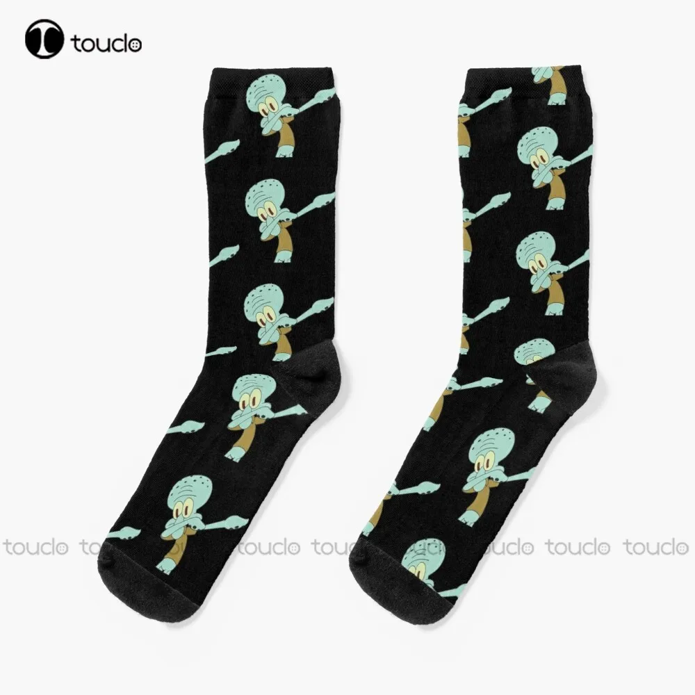 

Squidward Dab Socks Mens Socks Personalized Custom Unisex Adult Teen Youth Socks Halloween Christmas Fashion New Gift Funny Sock