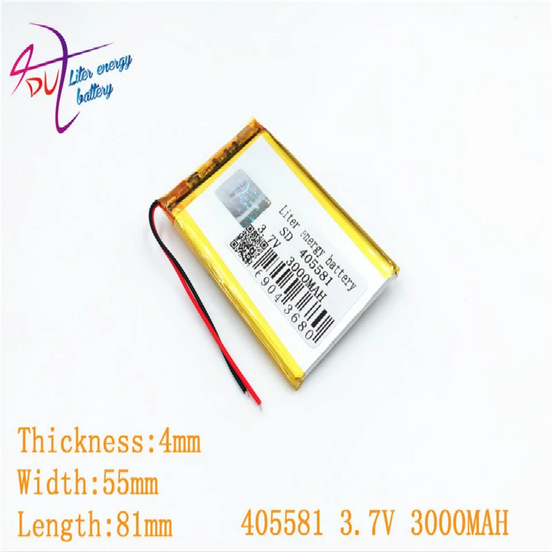 

405581 3.7V 2200mAh 405580 455580 Lithium Polymer Li-Po li ion Rechargeable Battery cells For Mp3 MP4 MP5 GPS mobile bluetooth