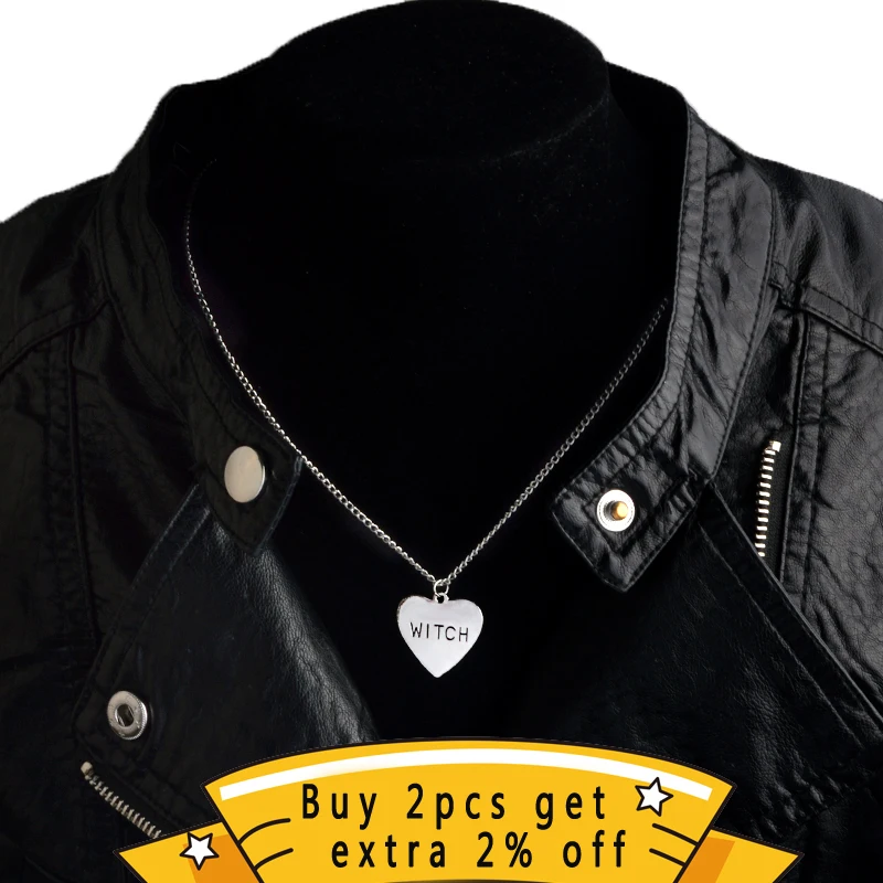 QIHE ювелирные изделия ожерелье с ведьмой сердце гравировкой в готическом стиле love