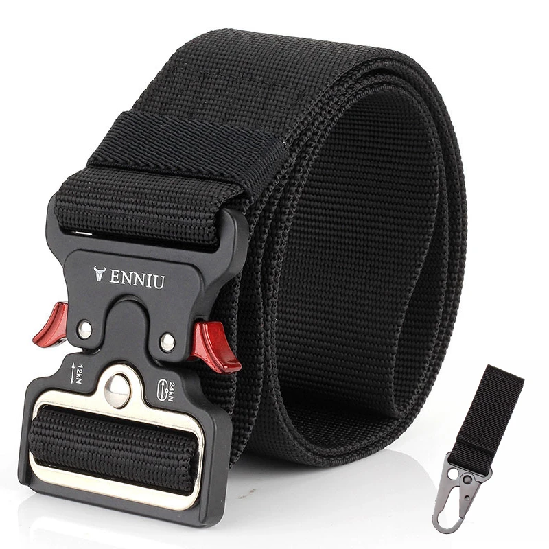 B belt and 1 hook a 5,0 см Широкий нейлоновый тактический ремень мужской военный ремень с пряжкой для улицы высокое качество армейский тренировочный Многофункциональный черный ремень - Цвет: B belt and 1 hook a