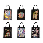 5D сумка с алмазной живописью, сумка-тоут, многоразовые сумки для хранения сделай сам, складная Холщовая Сумка, Домашний Органайзер, ручная работа, ручная работа, подарок