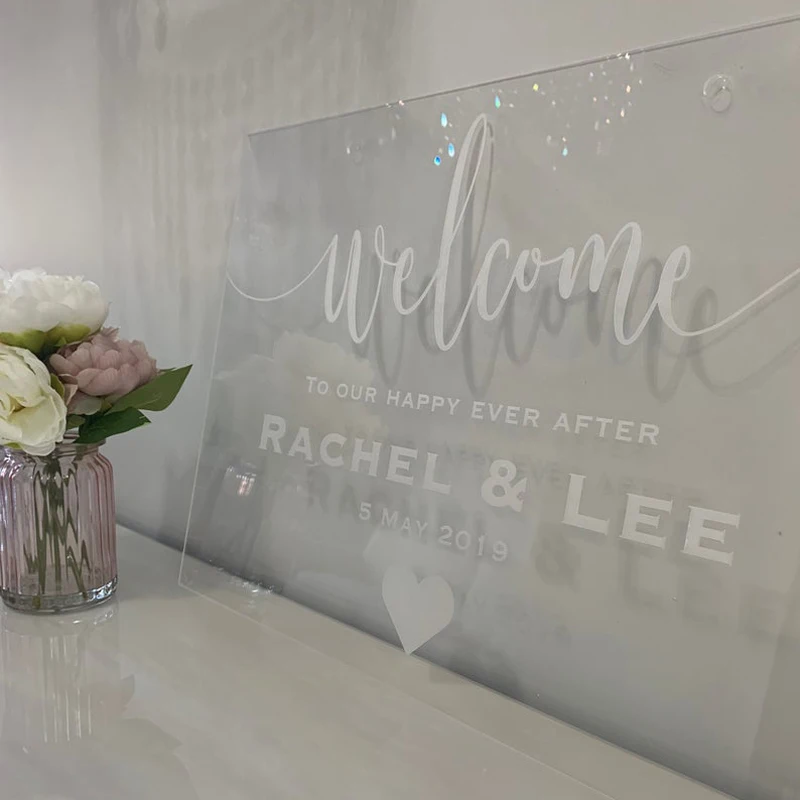 Акриловая приветственная открытка Свадебный знак акриловая лазерная гравировка