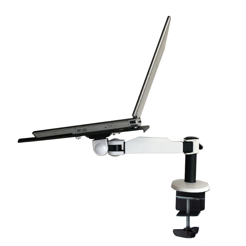 TK501-LP60 10"-17" Tablet PC Holder and Laptop Stand Holder single arm Office Desktop bracket clamp base 10kg 0-85mm desk white