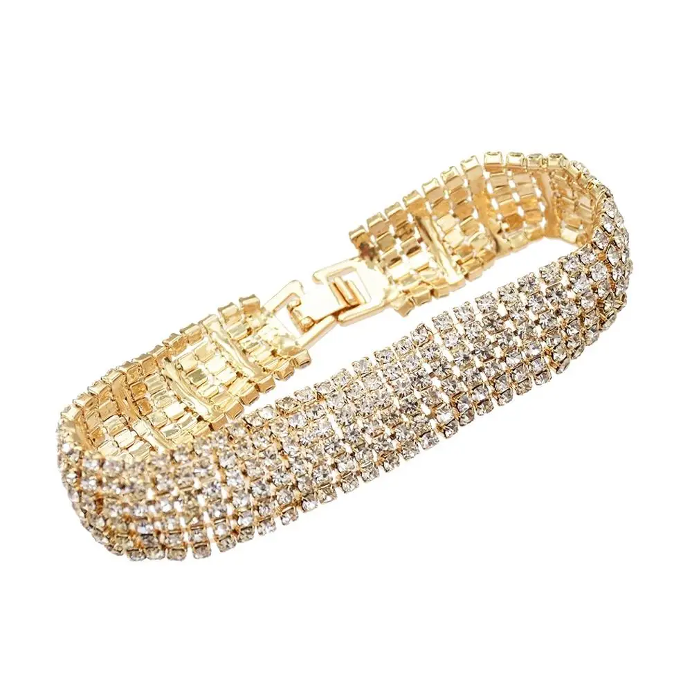 Indian Ethnic Elastic Strand Bracelet Tibetan color Metal Rhinestone Wide Cuff &amp Bangle for Women Vintage boho Turkish | Украшения и