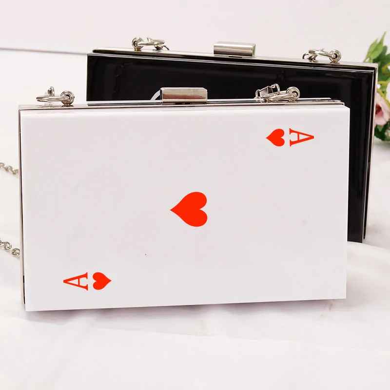 Белая акриловая сумка-клатч для свадебной вечеринки покерная форма на заказ