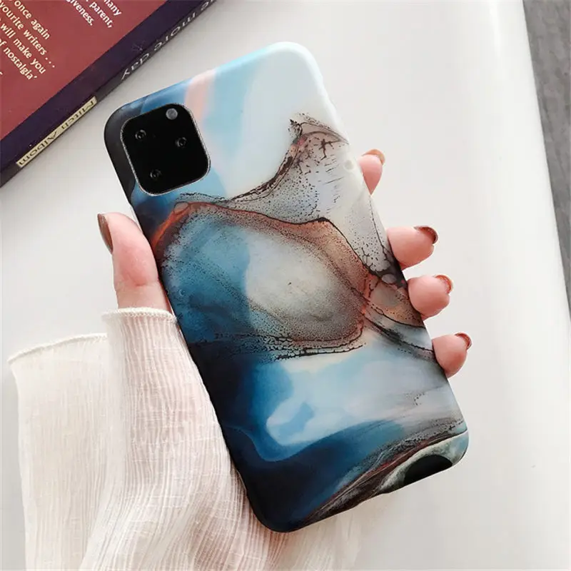 Lovebay цветной мраморный чехол для iPhone 11 Pro Max 7 8 6 6s Plus X XR XS Max 11 матовые телефонные чехлы мягкая IMD Силиконовая задняя крышка - Цвет: 8604