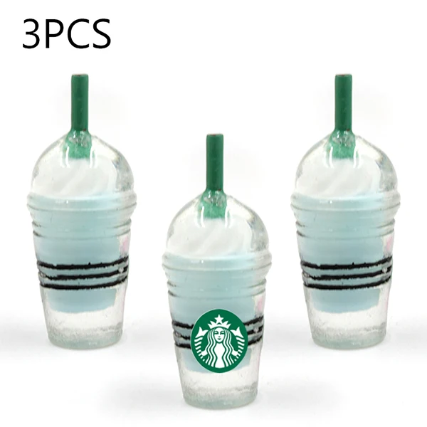 3PCS Blue Кофейная кружка с ремнем подвески для слизи дополнение все продукты мороженое Полимерная глина наполнитель Смола клейкие аксессуары набор игрушек для детей - Цвет: 3PCS Blue