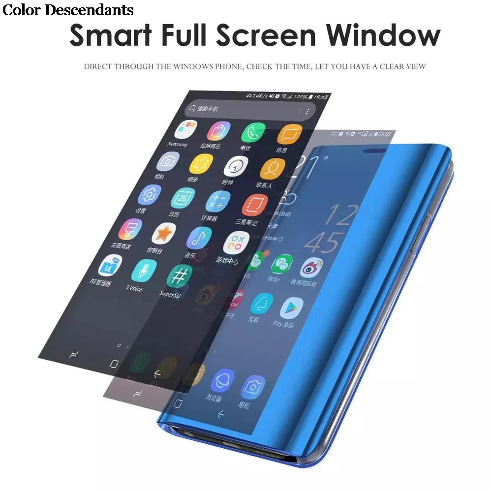 Роскошный умный флип-чехол зеркальный для Huawei Honor 8A оригинальный магнитный чехол