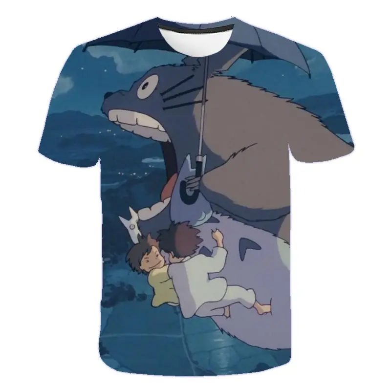 

Totoro Tshirts Boys T Shirt Kids Clothes Japan Anime Costume Children Clothing Ghibli Tops Tees Boy girls 4-14 Y