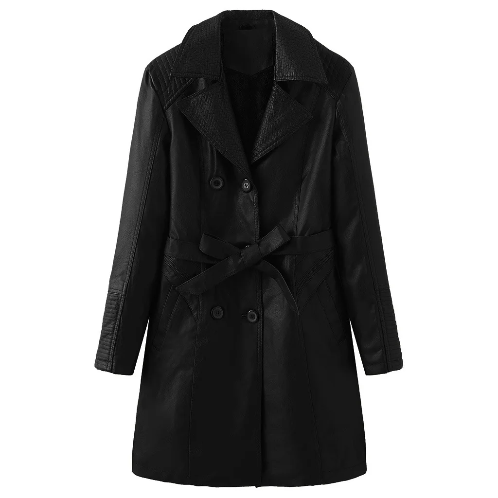 

leather coat trench