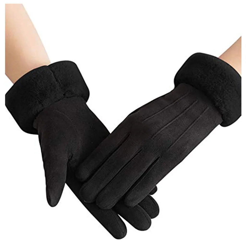 Женские зимние теплые спортивные ветрозащитные нескользящие перчатки для