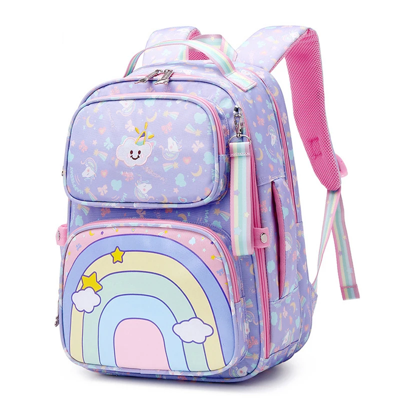 Модный милый рюкзак с принтом принцессы, новинка, детская легкая ортопедическая школьная сумка, милая вместительная сумка для девочек