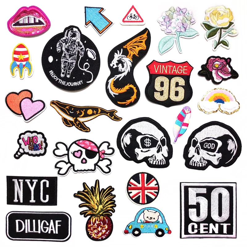 Винтажные 96 цветочных облаков патчи с утюгом вышивка детской одежды