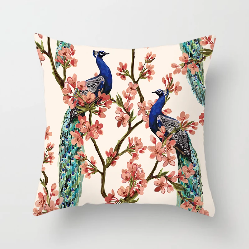 Peacock Printing Pillows Decor Home Decorative Car Sofa Cushion Cover Bed Pillowcase Animal | Дом и сад