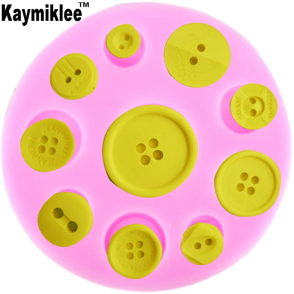 Kaymiklee F1092 Мягкий силикон различных размеров пресс для пуговиц Цвет случайный для торта инструменты для украшения торта падение 11*0,8 см