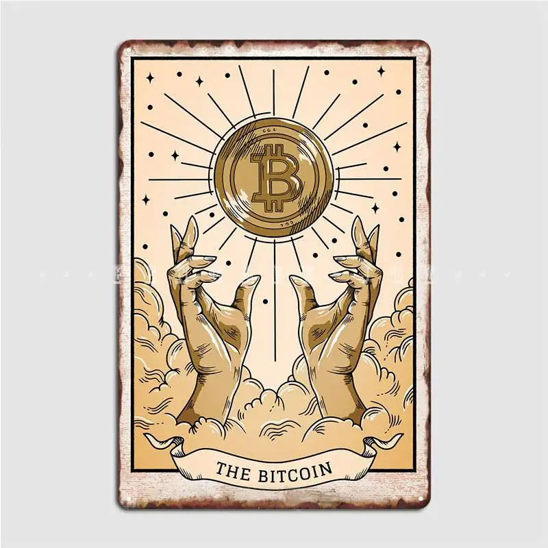 

Биткоин Карта Таро металлический плакат клубный бар плакаты паб создание оловянного знака плакат