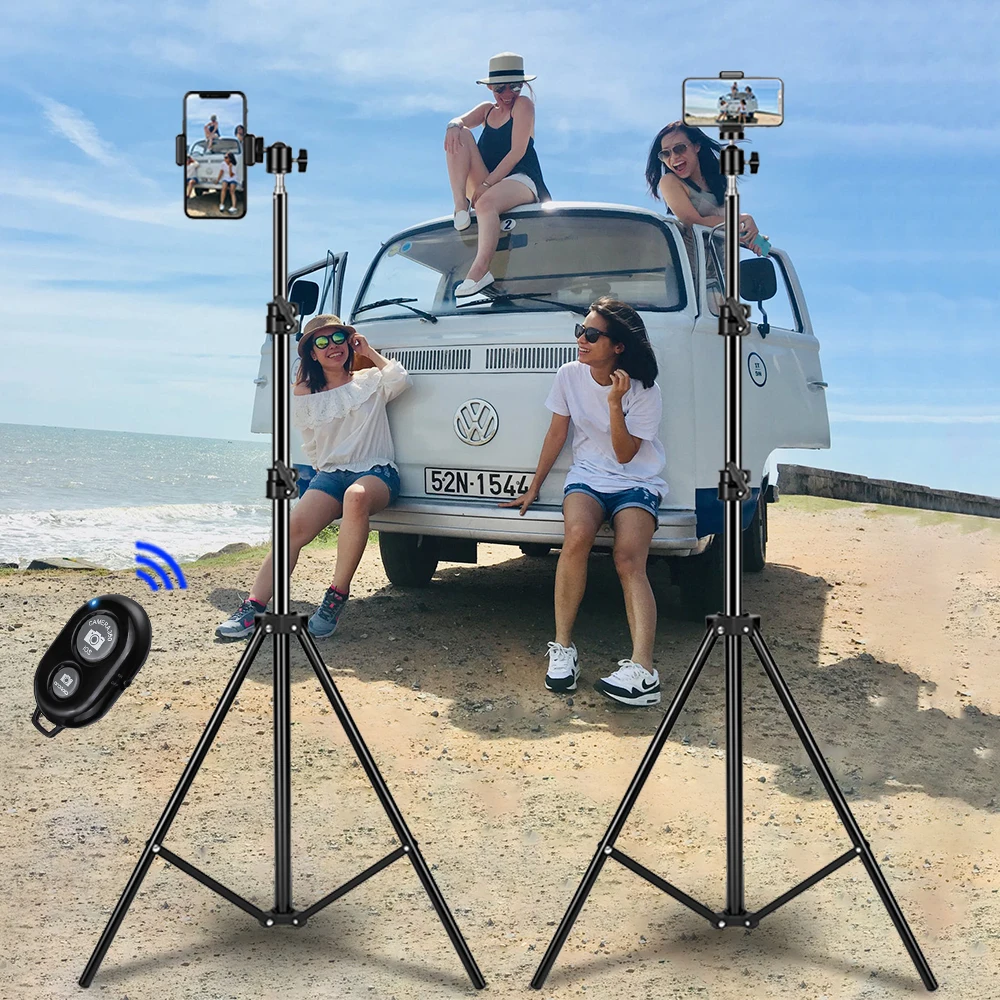 Tripod For Phone Tripod Stand Ring Light 1/4 Screw Head Flexible Selfie With Bluetooth Remote Control Holder For Phone enlarge