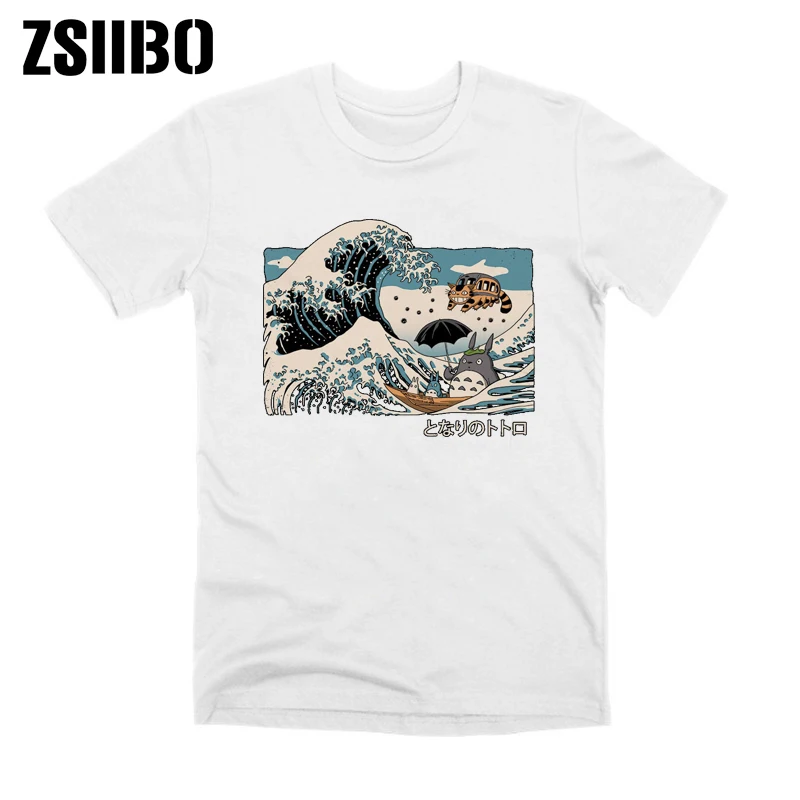 white2 ZSIIBO/футболка в японском стиле Харадзюку для мужчин; коллекция года; летняя футболка в стиле хип-хоп; уличная футболка с изображением суши-лодки; Повседневный волнистый топ; HY1MC55 - Цвет: white2