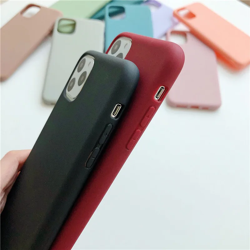 Lovebay Candy Phone Case For iPhone 6 6s 7 8 Plus X XR XS 11 Pro Max Lovely Simple Solid Color Soft Silicone |