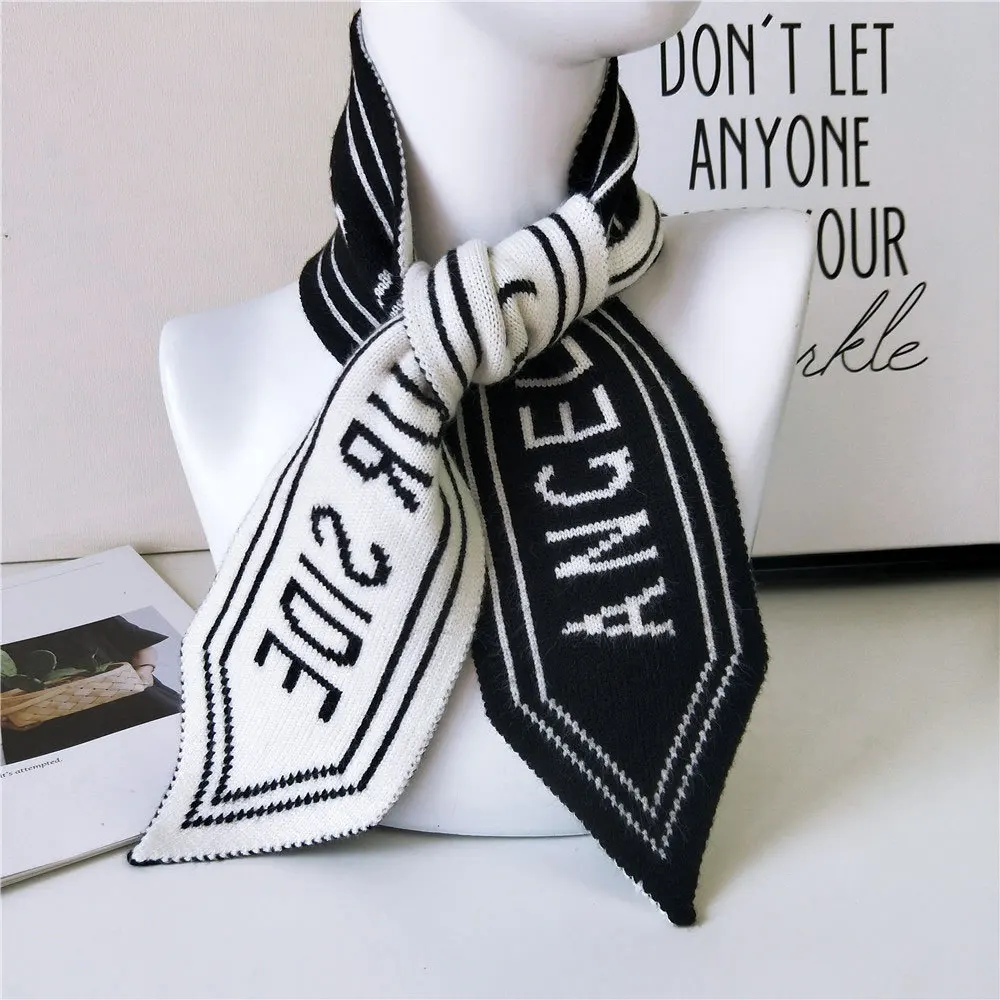 2021 Зима Весна буквенный дизайн черный розовый желтый простое одеяло шарф эшарп