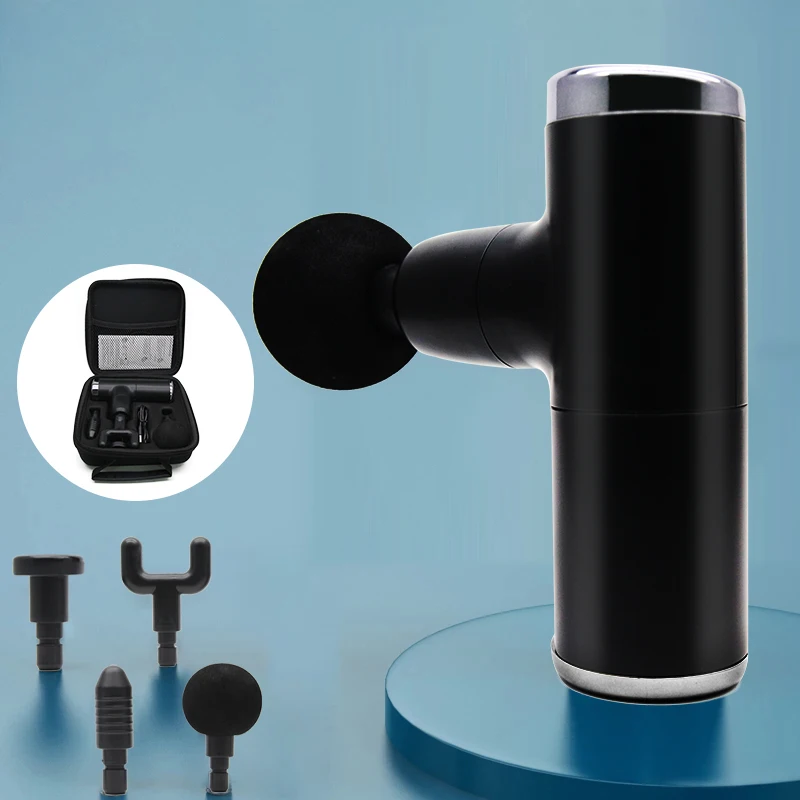 Электрический мини массажный пистолет глубокий тканевый массажер для тела шеи