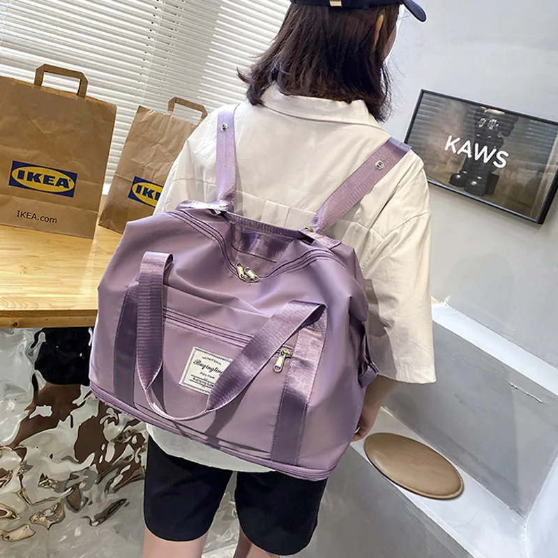 

Fashion Large Travel Bag Women Cabin Tote Bag Handbag Nylon Waterproof Shoulder Bag Women Weekend Gym Bag Female
