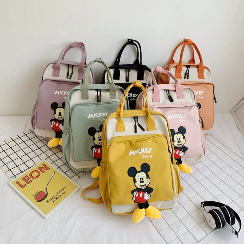 

Детский школьный портфель Disney, Осенний рюкзак для мальчиков и девочек с рисунком Микки и Минни, подарок на Рождество