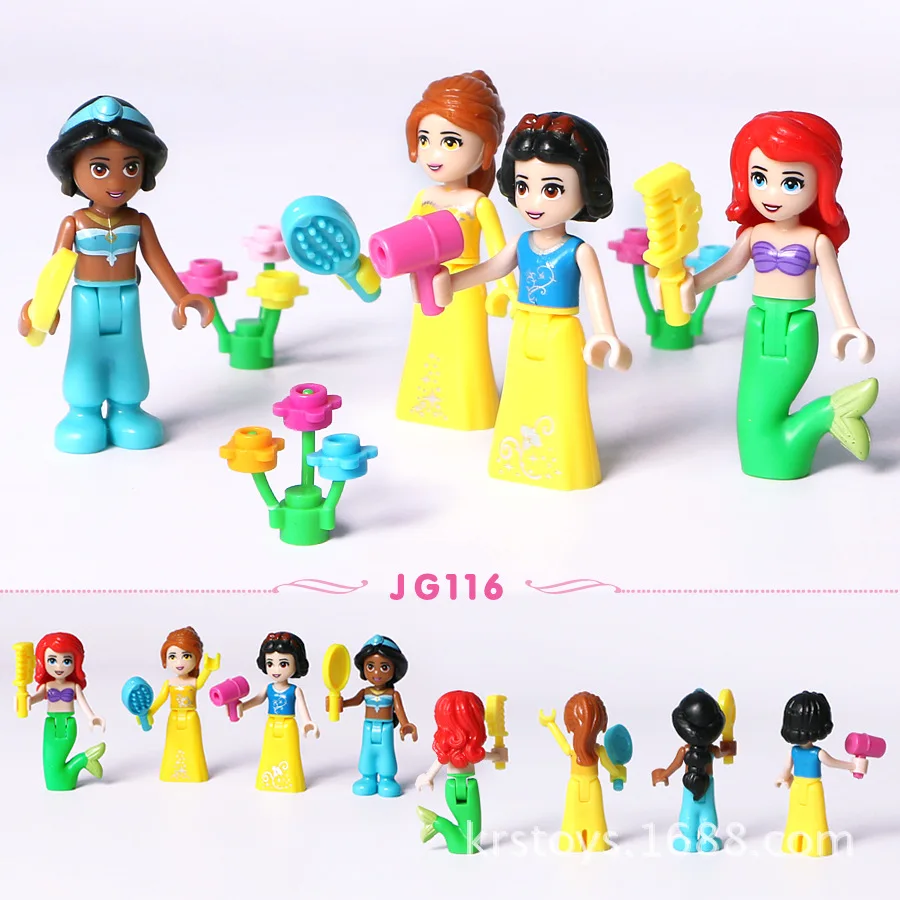 16 шт. новые LegoINGlys девушка друзья Сказка Принцесса Минифигурка модель