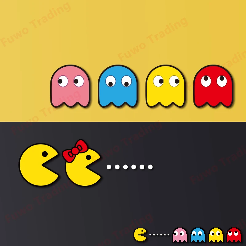 

Fuwo Trading Colorful PacmanCar Sticker Window Hellaflush Decal Bomb JDM Cartoon Vinyl Auto Windshield Tuning Accessories