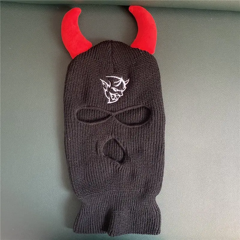 Балаклава с вышивкой в виде демона из бычьего рога маска на все лицо лыжная 3