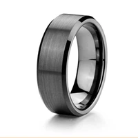 vintage matte finish black tungsten carbide ring for men 8mm width