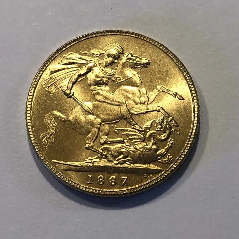 Queen Victoria Full Gold Sovereign - Plated *Random Date* 1887 1900 | Дом и сад