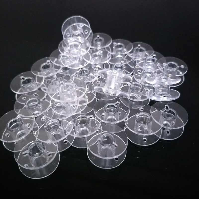 

50Pcs Clear Sewing Machine Bobbins Spools Empty Bobbins Spools Plastic Storage Box for Home Sewing Accessories Sewing Tools
