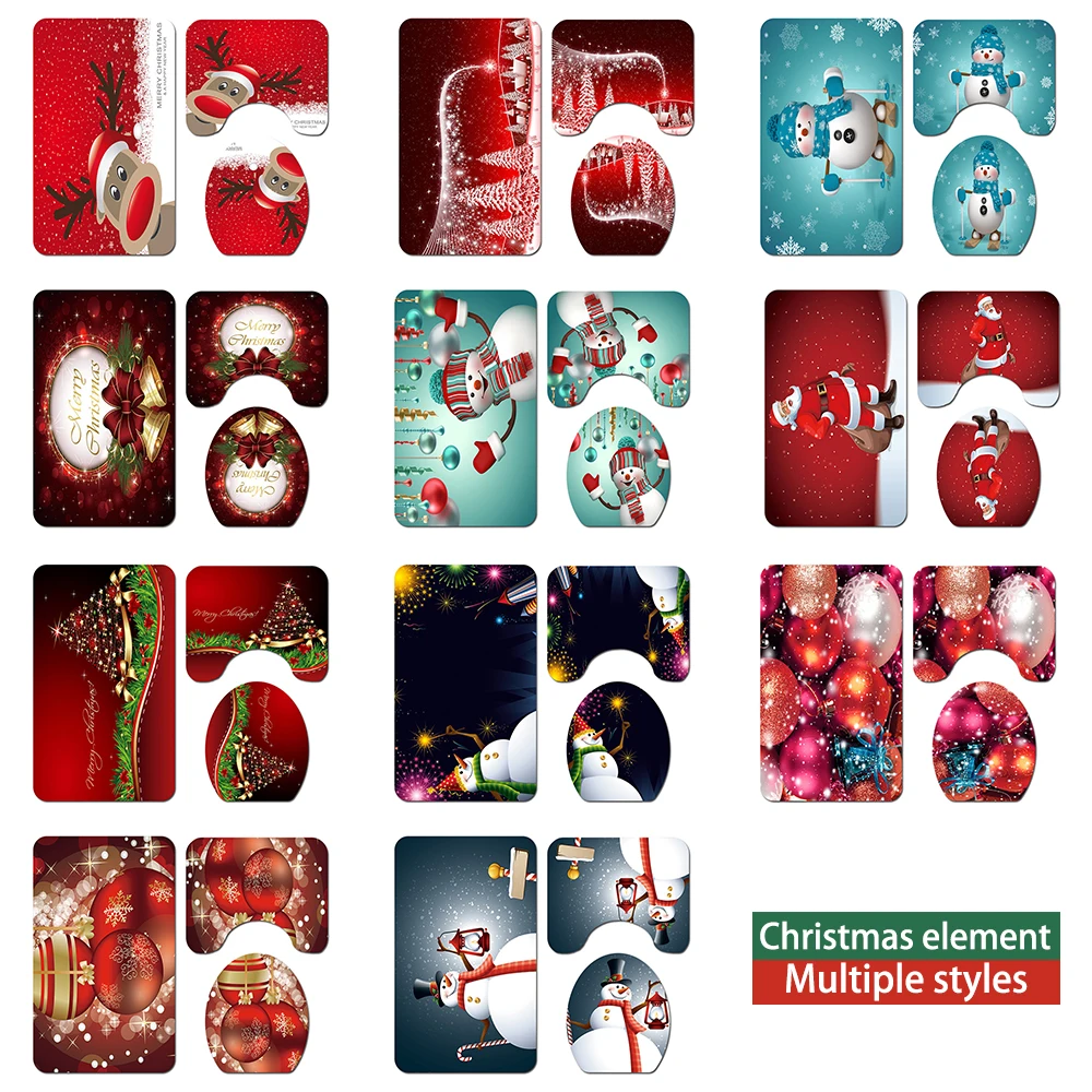 Веселые рождественские украшения Санта Клаус занавеска для душа коврик дома 2019