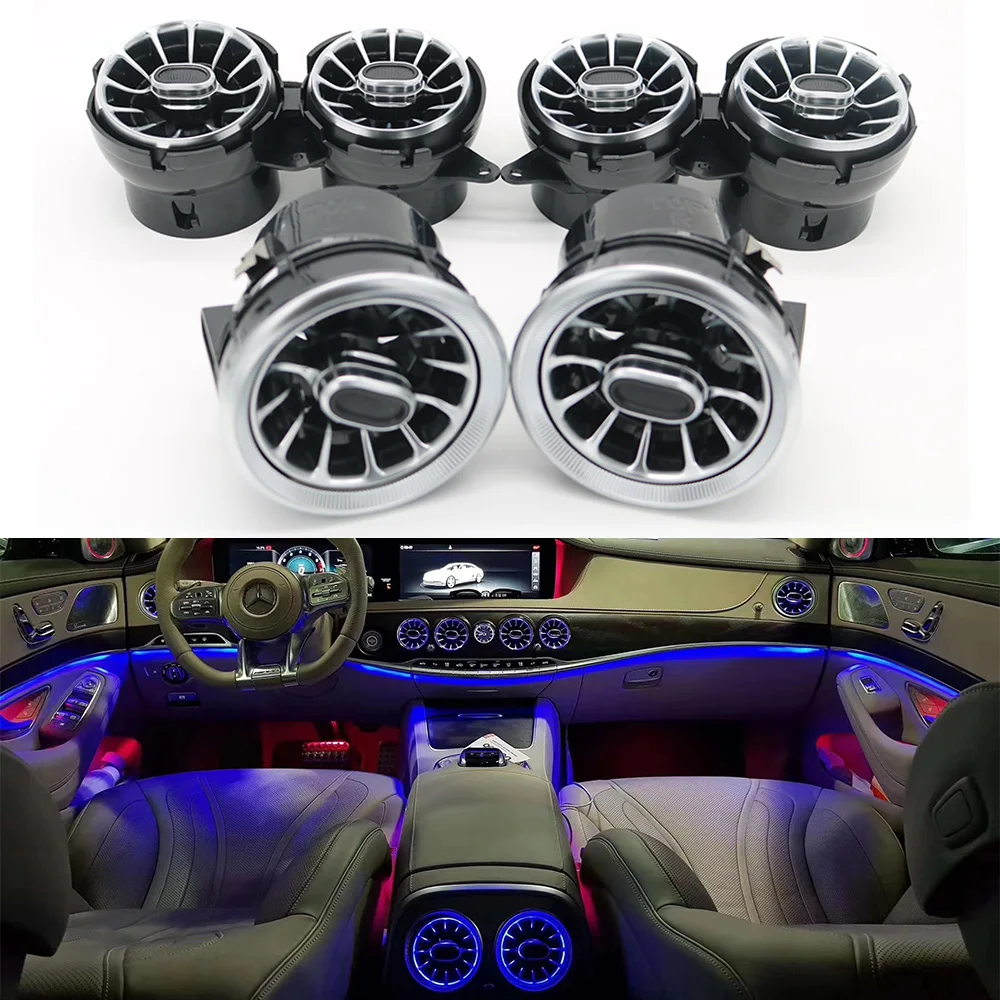 

2021 New Turbo Shape air Conditioning Vent Modificatio 7/64 Color Vent LED Ambient Light For Mercedes-Benz S-Class W222