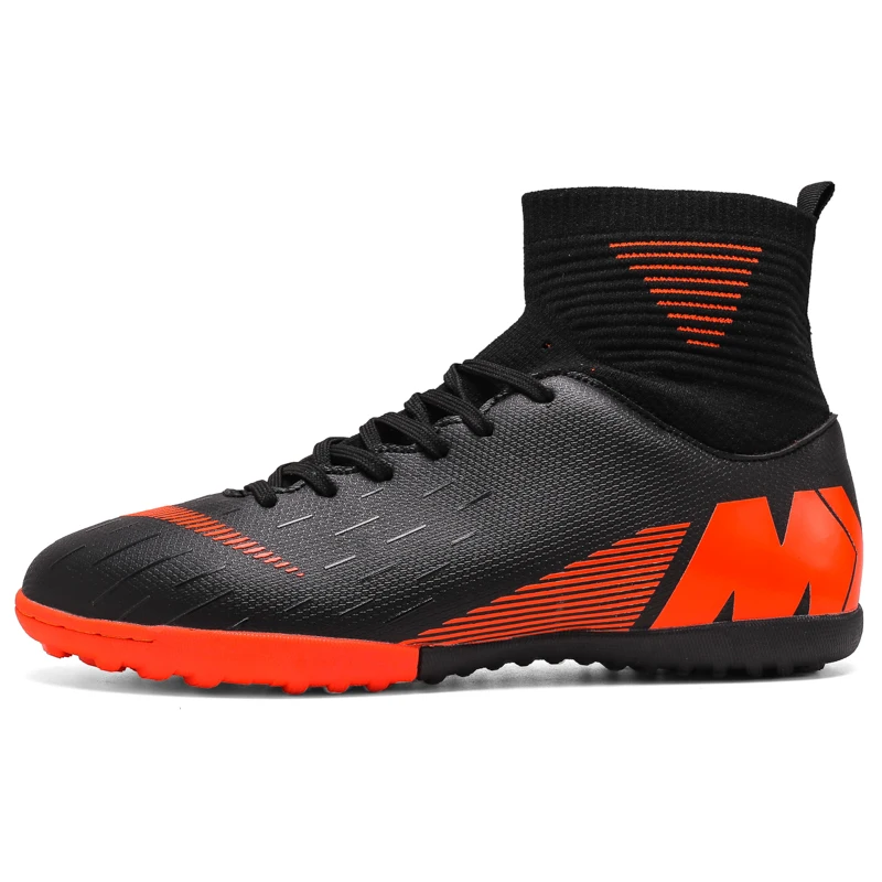 SG black and orange Большие размеры сверхтонкие мужские сникерсы профессиональные футбольные бутсы Бутсы для футзала футбольные бутсы Chuteira Futebol - Цвет: SG black and orange