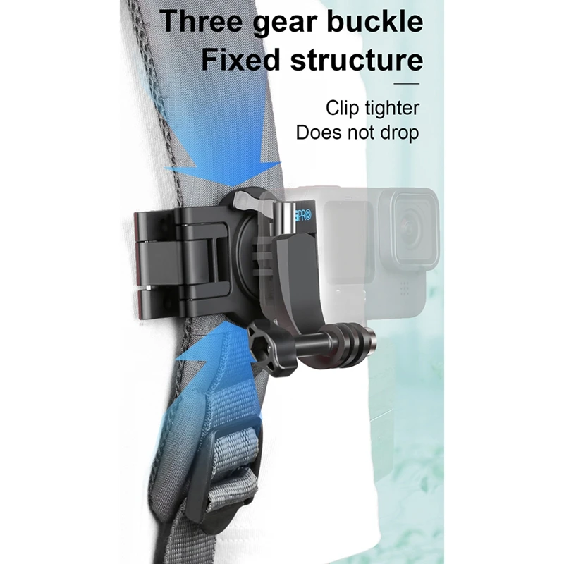 360 degree rotary backpack clip mount for gopro hero 9 8 7 6 5 4 3 sjcam shoulder belt action camera accessories free global shipping