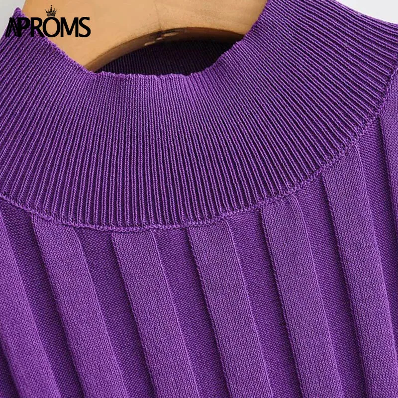 Aproms, одноцветные трикотажные майки, женские топы, Осень-зима, облегающий укороченный топ, женская уличная одежда, сексуальные женские топы с вырезами