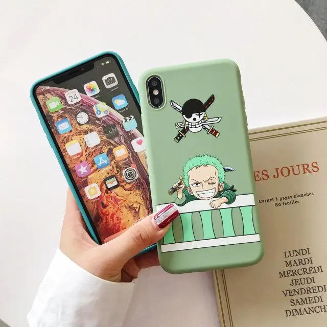 Японский Аниме one piece Зоро Луффи матовый чехол для iphone 11 Pro Xs MAX XR X 6 6s 7 8 plus смешная